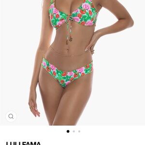 Luli Fama Vibrant Floral Bikini - Green and Pink
